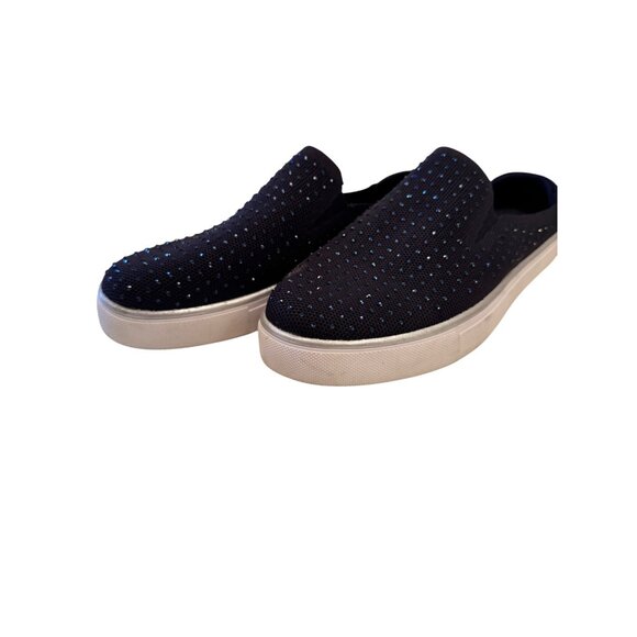 Kenneth Cole Reaction Bonnie Size 7.5 EU 38 Mule Navy Stretch Fabric Embellished - Picture 10 of 13